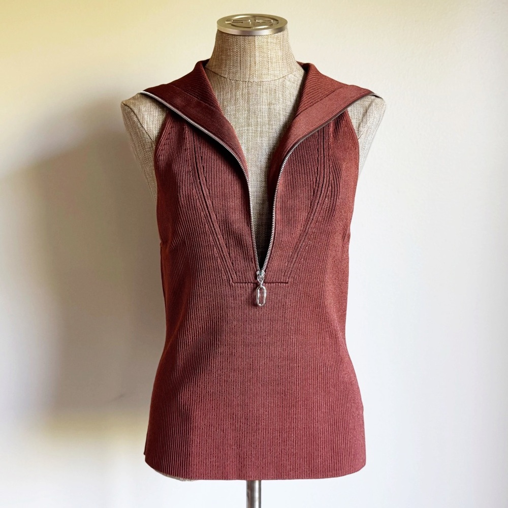 NWT Et Ochs Emily Knit Zipper Top